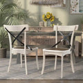 McFarlane Farmhouse Antique White Wood X-backed Chairs by Furniture of America (Set of 2)