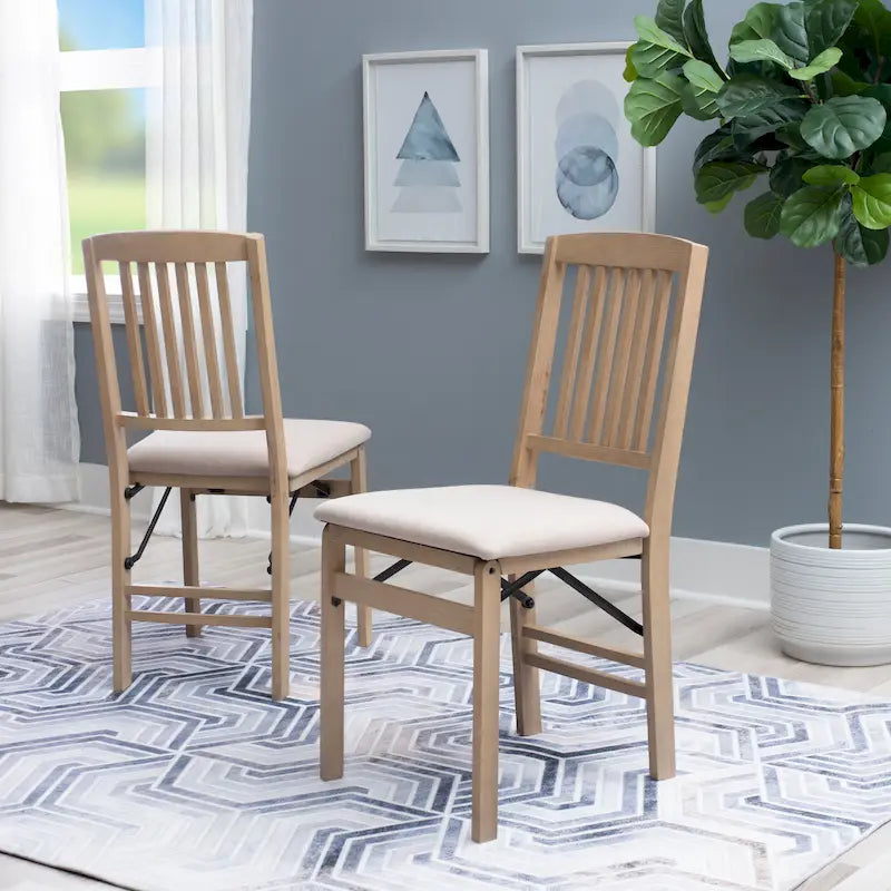 Chaise de salle à manger pliante en bois lavé gris Lesvos Mission (Lot de 2)
