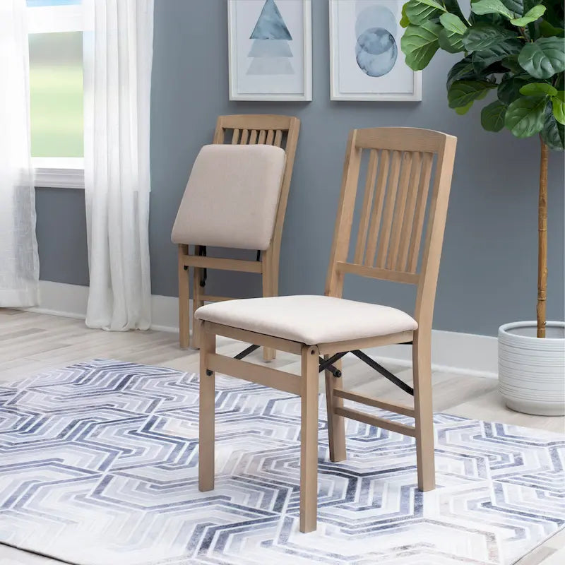 Chaise de salle à manger pliante en bois lavé gris Lesvos Mission (Lot de 2)