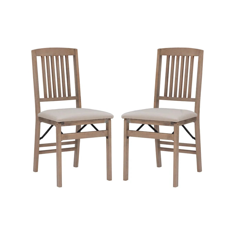 Chaise de salle à manger pliante en bois lavé gris Lesvos Mission (Lot de 2)