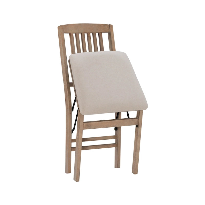 Chaise de salle à manger pliante en bois lavé gris Lesvos Mission (Lot de 2)