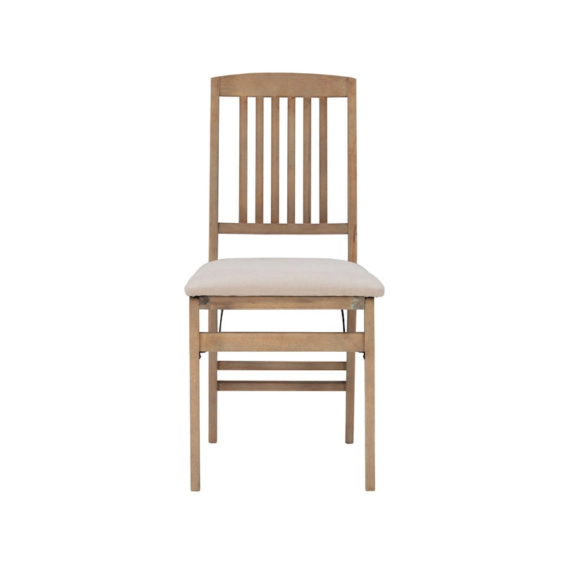Chaise de salle à manger pliante en bois lavé gris Lesvos Mission (Lot de 2)