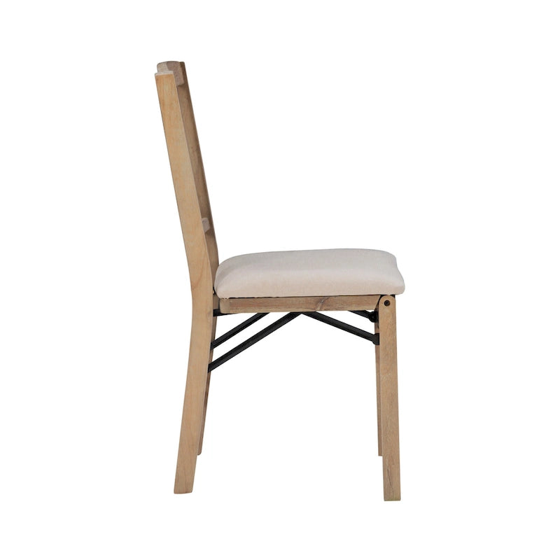 Chaise de salle à manger pliante en bois lavé gris Lesvos Mission (Lot de 2)