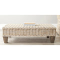 SAFAVIEH Leary Washed Natural Wicker Bench - 40.6 x 27.6 x 12.2