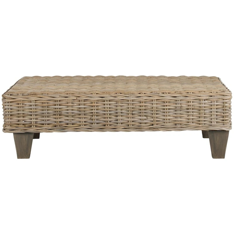 Banc en osier naturel délavé - 40,6 x 27,6 x 12,2