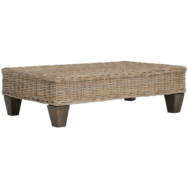 Banc en osier naturel délavé - 40,6 x 27,6 x 12,2