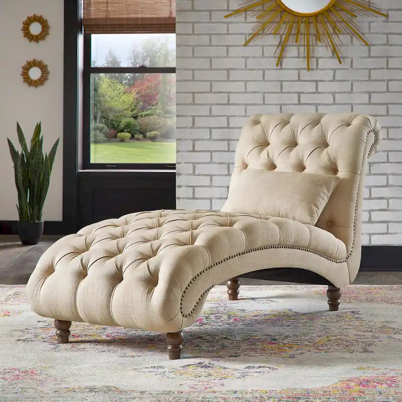 Chaise longue capitonnée surdimensionnée par