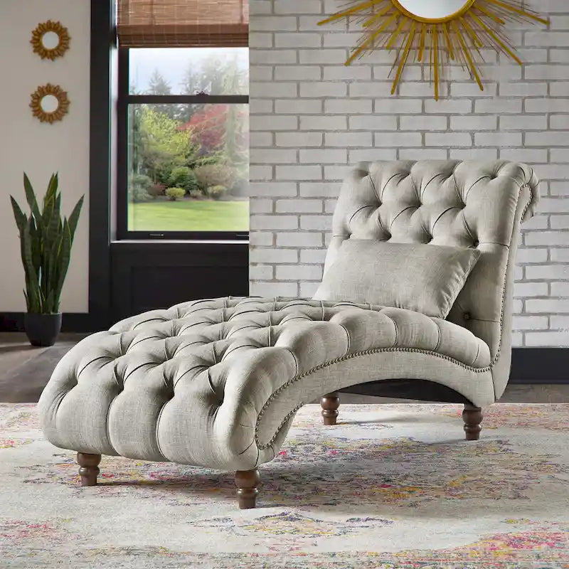 Chaise longue capitonnée surdimensionnée par
