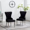 Chaise en velours capitonné (Lot de 2)