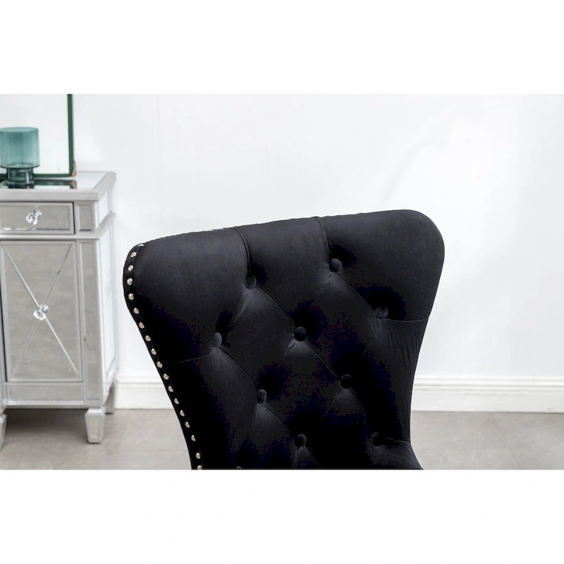 Chaise en velours capitonné (Lot de 2)