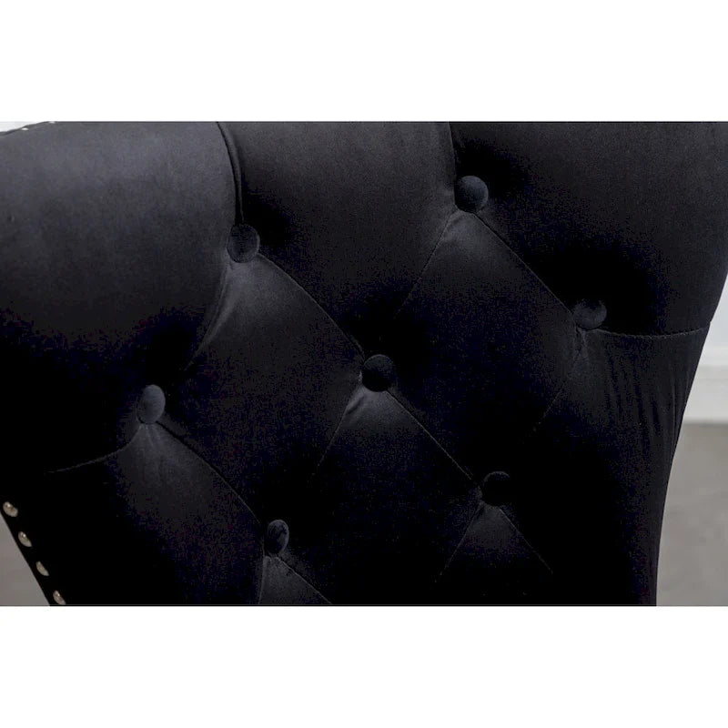 Chaise en velours capitonné (Lot de 2)