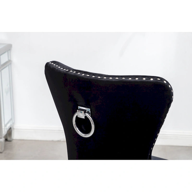 Chaise en velours capitonné (Lot de 2)