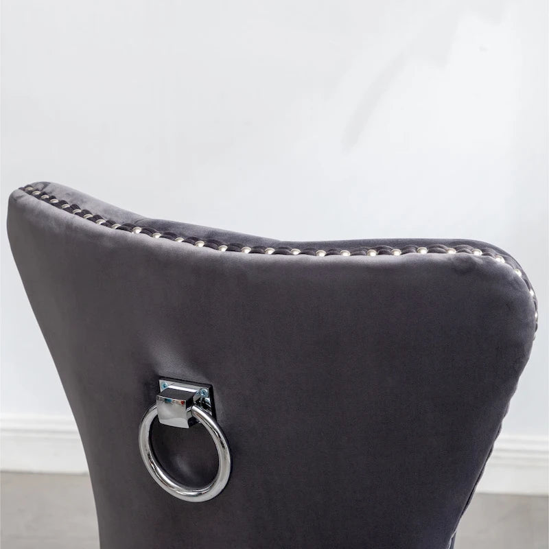 Chaise en velours capitonné (Lot de 2)