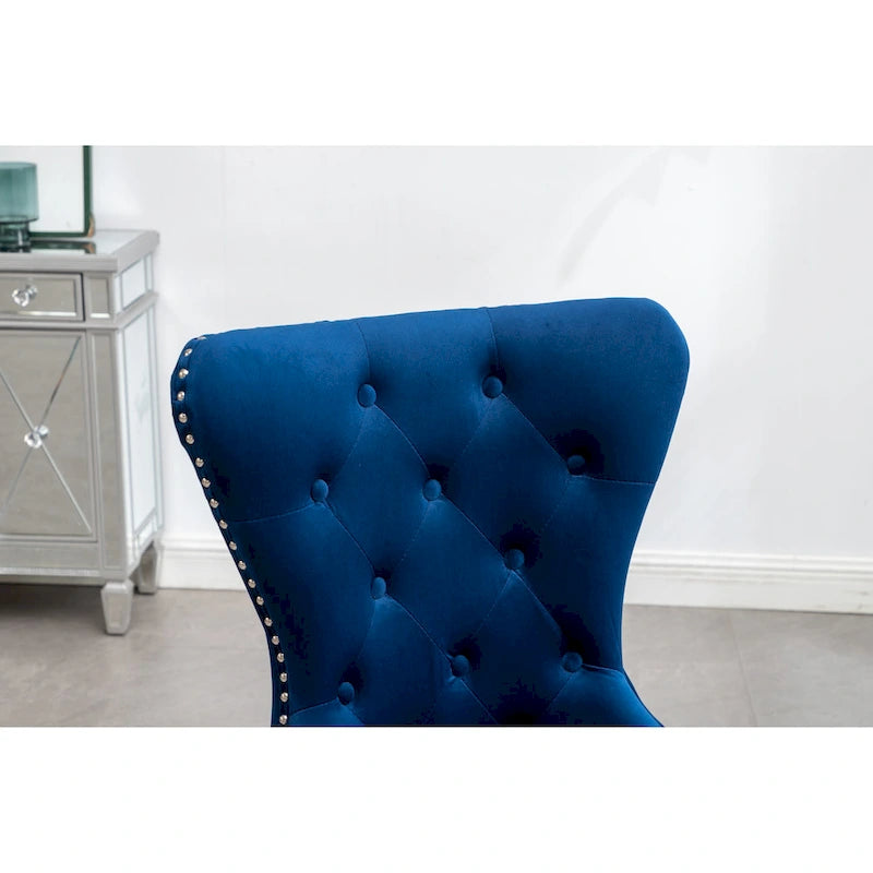 Chaise en velours capitonné (Lot de 2)