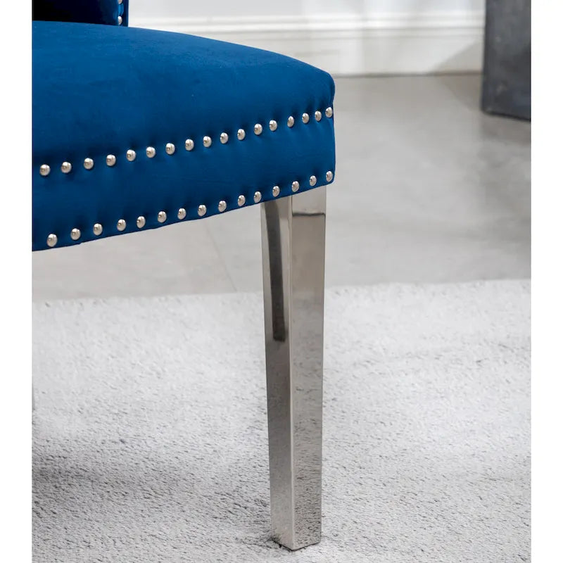 Chaise en velours capitonné (Lot de 2)