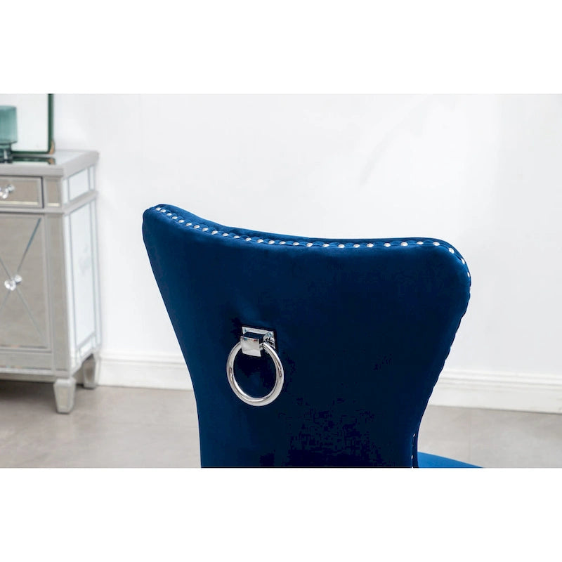 Chaise en velours capitonné (Lot de 2)