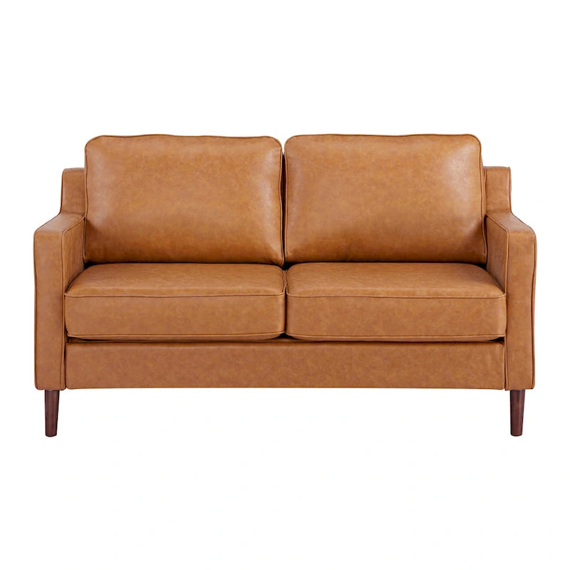 Canapé Loveseat Moderne, Tissu Effet Lin / Canapé en Cuir Végétalien - N/A