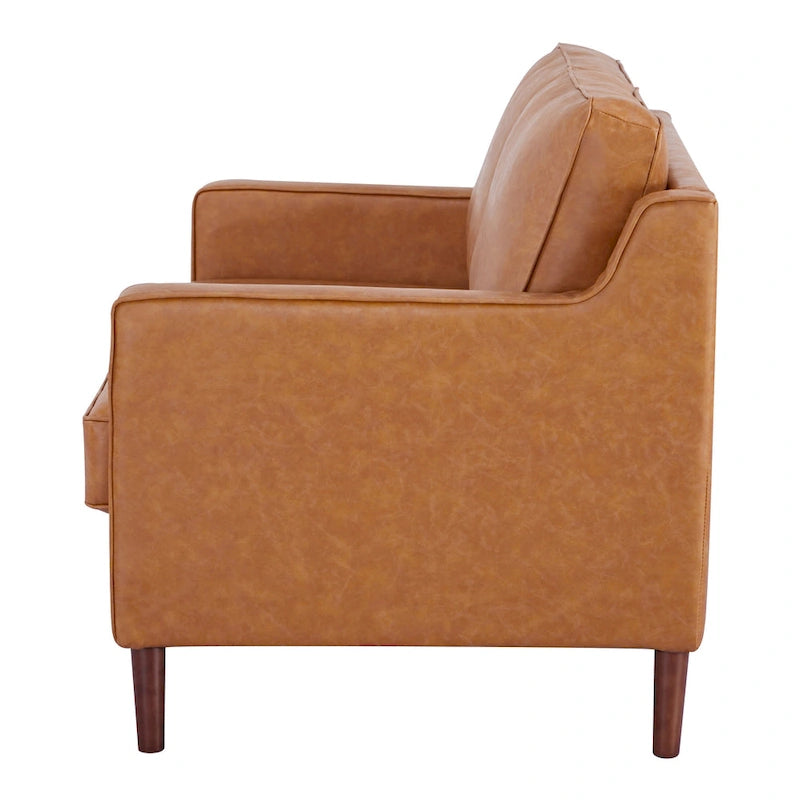 Canapé Loveseat Moderne, Tissu Effet Lin / Canapé en Cuir Végétalien - N/A