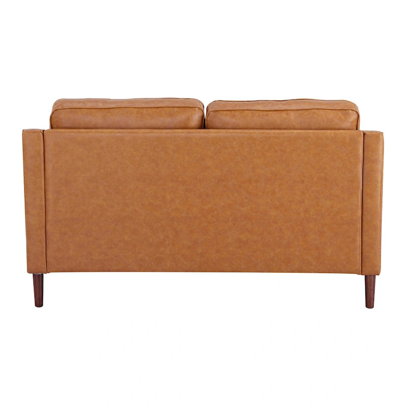 Canapé Loveseat Moderne, Tissu Effet Lin / Canapé en Cuir Végétalien - N/A