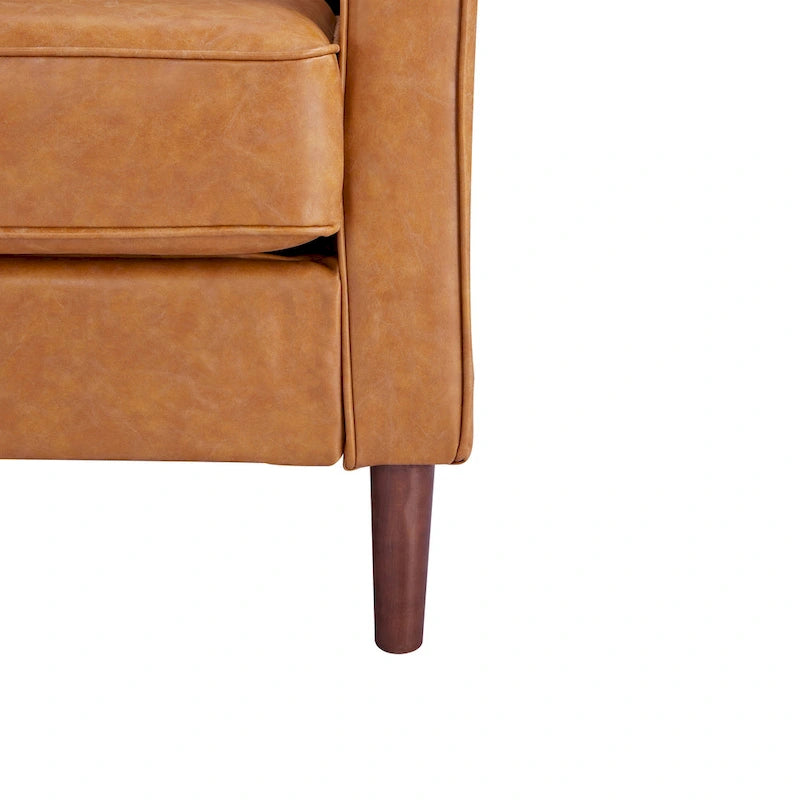 Canapé Loveseat Moderne, Tissu Effet Lin / Canapé en Cuir Végétalien - N/A