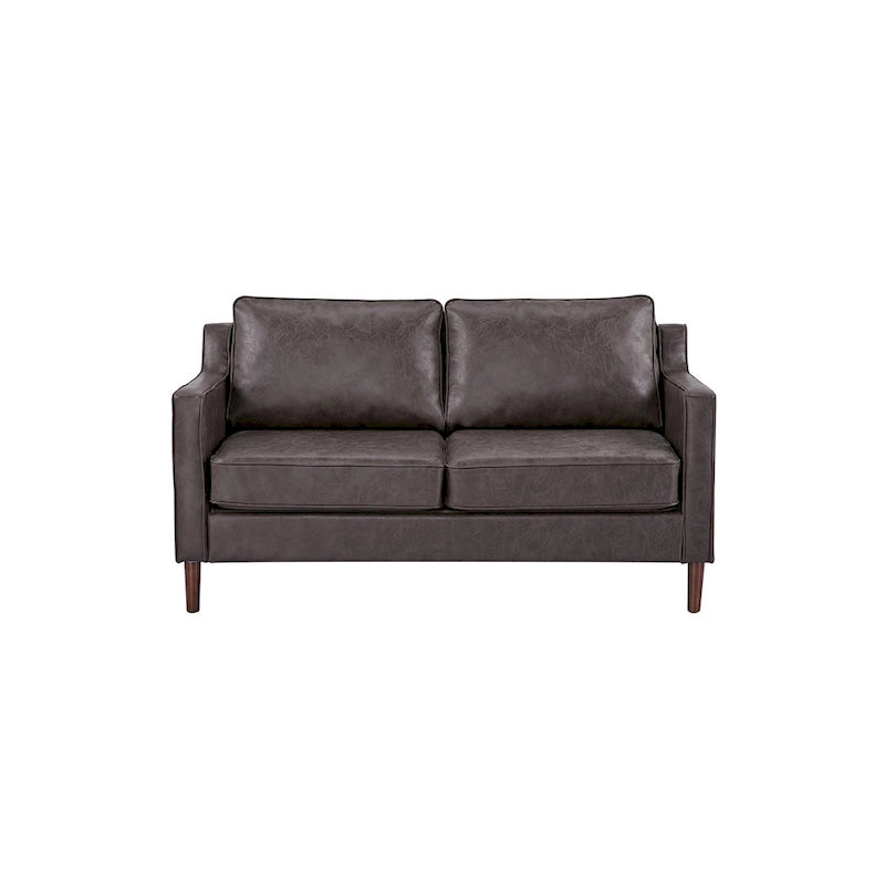 Canapé Loveseat Moderne, Tissu Effet Lin / Canapé en Cuir Végétalien - N/A