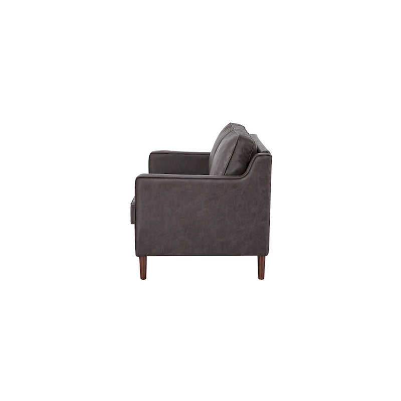 Canapé Loveseat Moderne, Tissu Effet Lin / Canapé en Cuir Végétalien - N/A