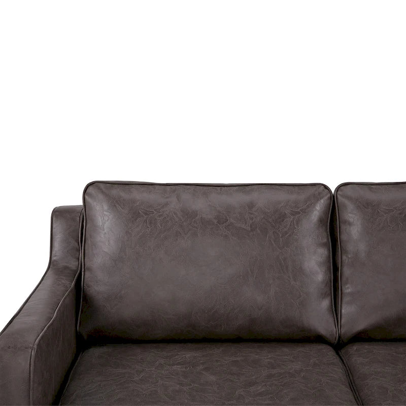 Canapé Loveseat Moderne, Tissu Effet Lin / Canapé en Cuir Végétalien - N/A