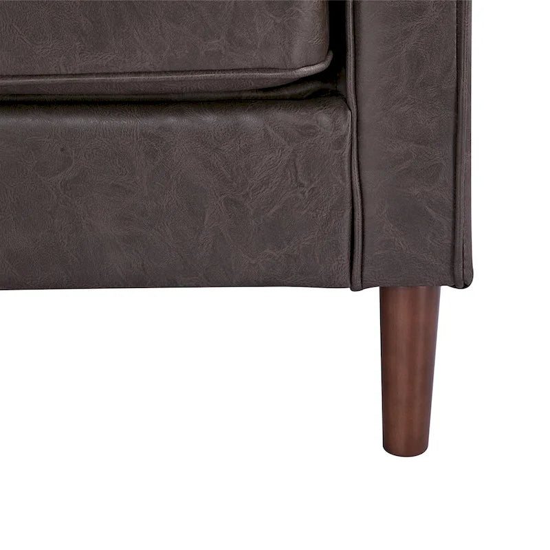 Canapé Loveseat Moderne, Tissu Effet Lin / Canapé en Cuir Végétalien - N/A