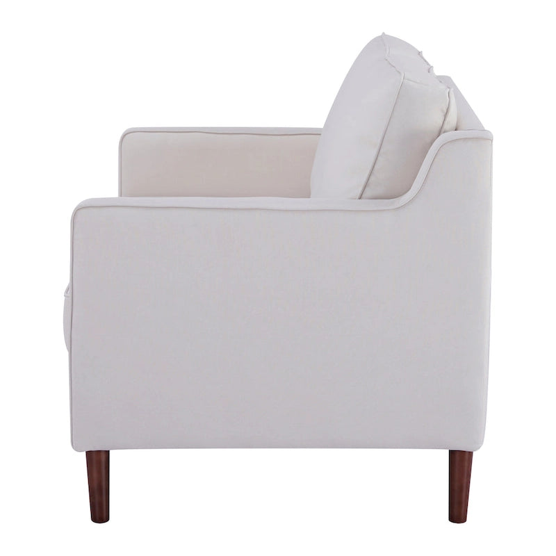Canapé Loveseat Moderne, Tissu Effet Lin / Canapé en Cuir Végétalien - N/A
