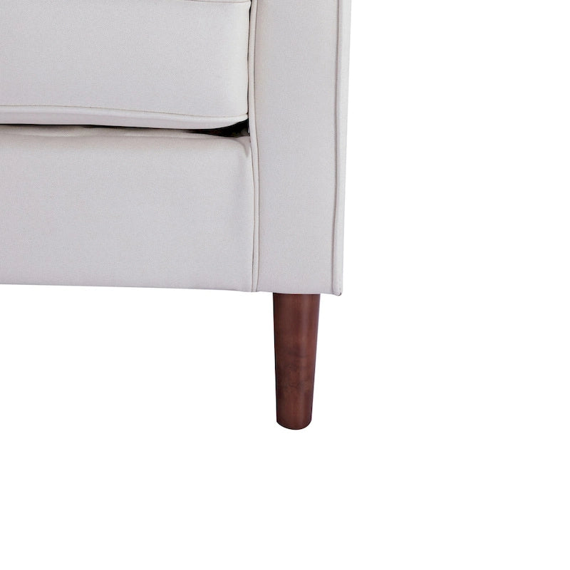 Canapé Loveseat Moderne, Tissu Effet Lin / Canapé en Cuir Végétalien - N/A