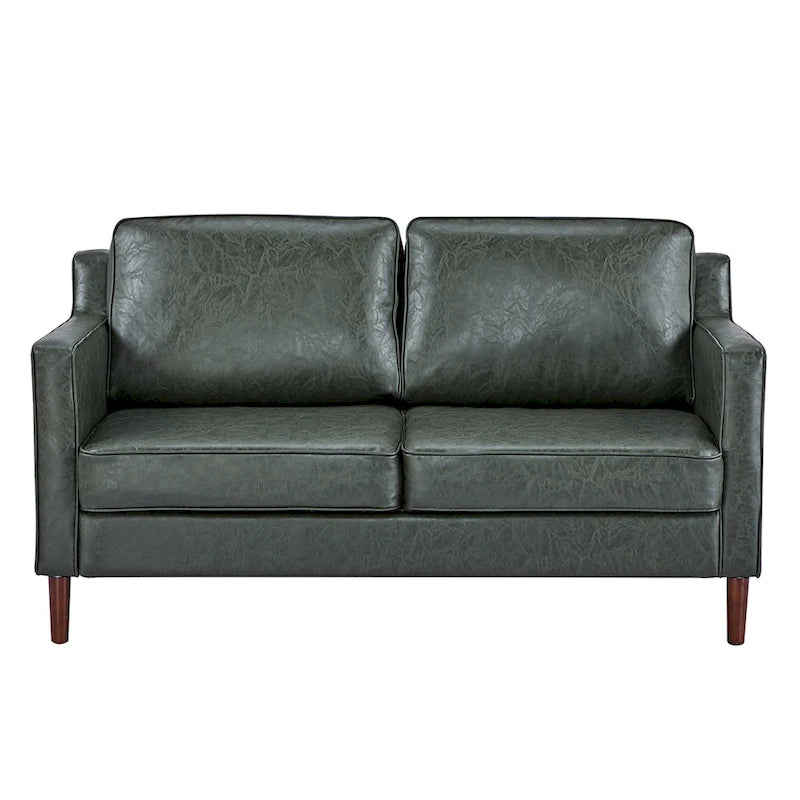Canapé Loveseat Moderne, Tissu Effet Lin / Canapé en Cuir Végétalien - N/A