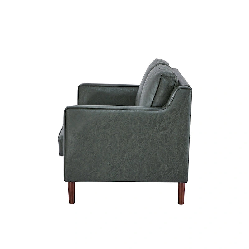 Canapé Loveseat Moderne, Tissu Effet Lin / Canapé en Cuir Végétalien - N/A