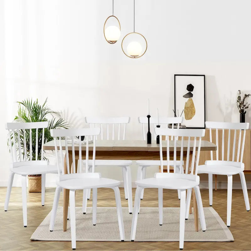 Chaises de salle à manger Windsor à dossier broché en bois massif, lot de 2 - 17,44 (l) x 19,7 (P) x 33,1 (H)