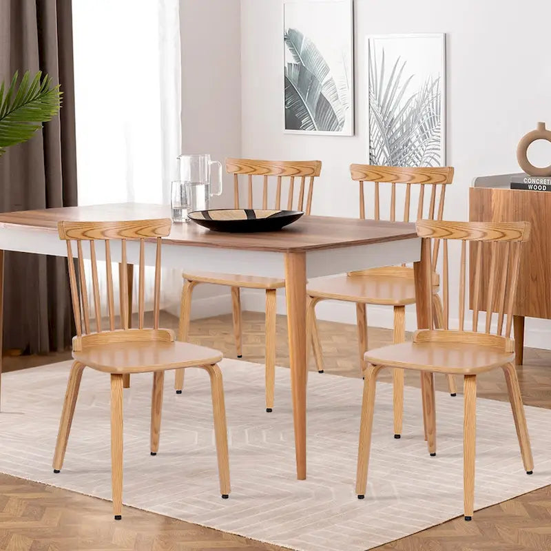 Chaises de salle à manger Windsor à dossier broché en bois massif, lot de 2 - 17,44 (l) x 19,7 (P) x 33,1 (H)