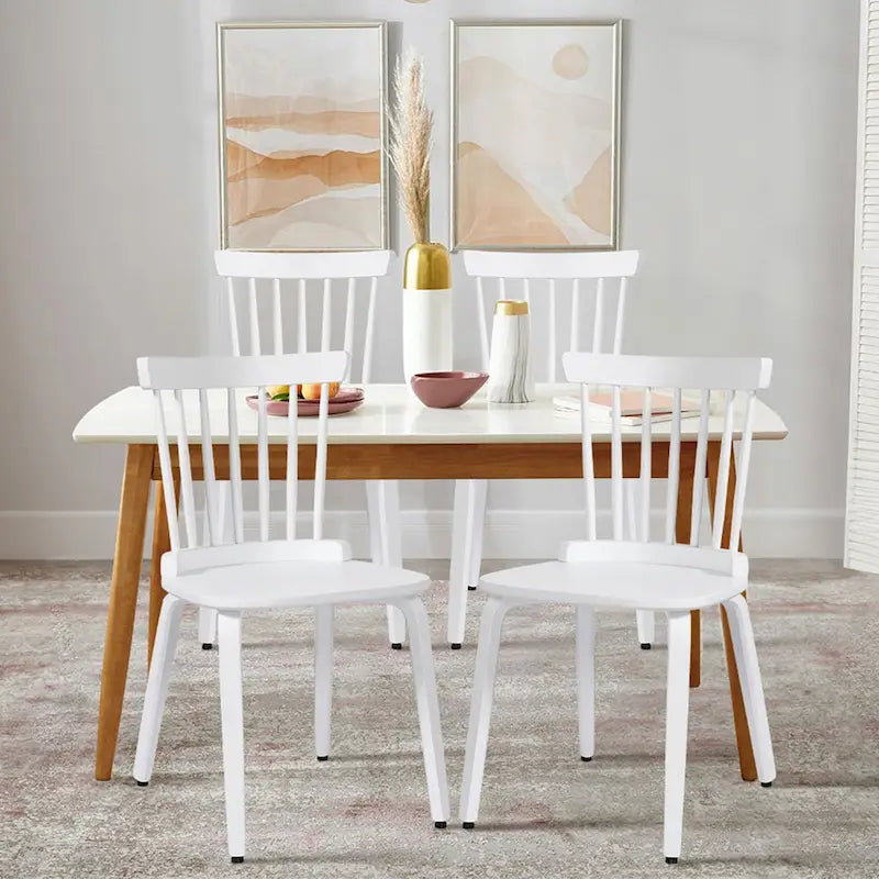Chaises de salle à manger Windsor à dossier broché en bois massif, lot de 2 - 17,44 (l) x 19,7 (P) x 33,1 (H)