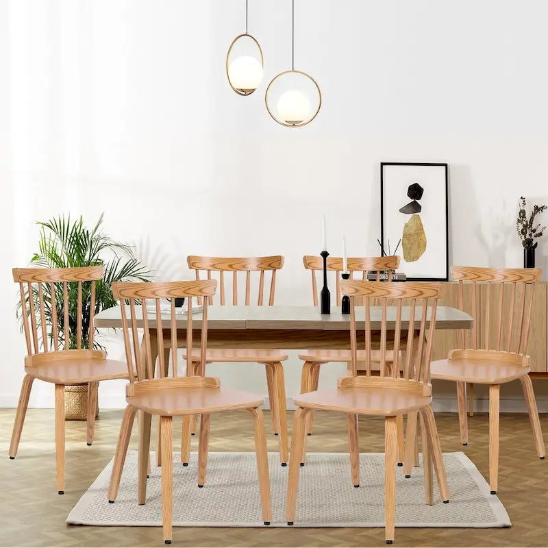 Chaises de salle à manger Windsor à dossier broché en bois massif, lot de 2 - 17,44 (l) x 19,7 (P) x 33,1 (H)