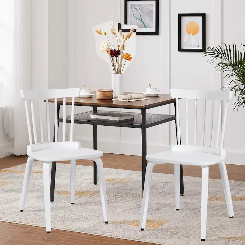 Chaises de salle à manger Windsor à dossier broché en bois massif, lot de 2 - 17,44 (l) x 19,7 (P) x 33,1 (H)