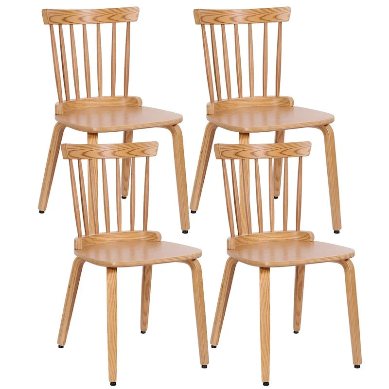 Chaises de salle à manger Windsor à dossier broché en bois massif, lot de 2 - 17,44 (l) x 19,7 (P) x 33,1 (H)