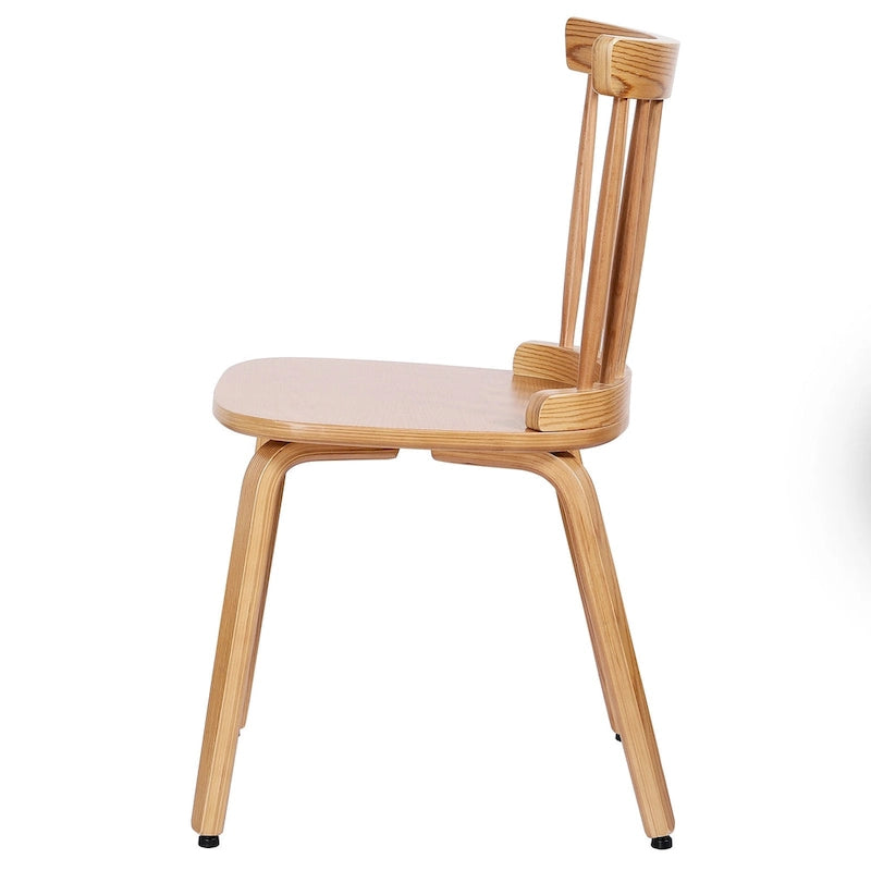 Chaises de salle à manger Windsor à dossier broché en bois massif, lot de 2 - 17,44 (l) x 19,7 (P) x 33,1 (H)