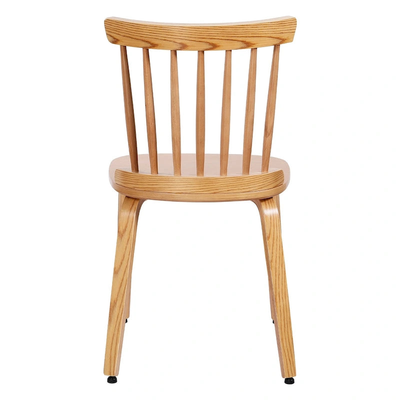 Chaises de salle à manger Windsor à dossier broché en bois massif, lot de 2 - 17,44 (l) x 19,7 (P) x 33,1 (H)