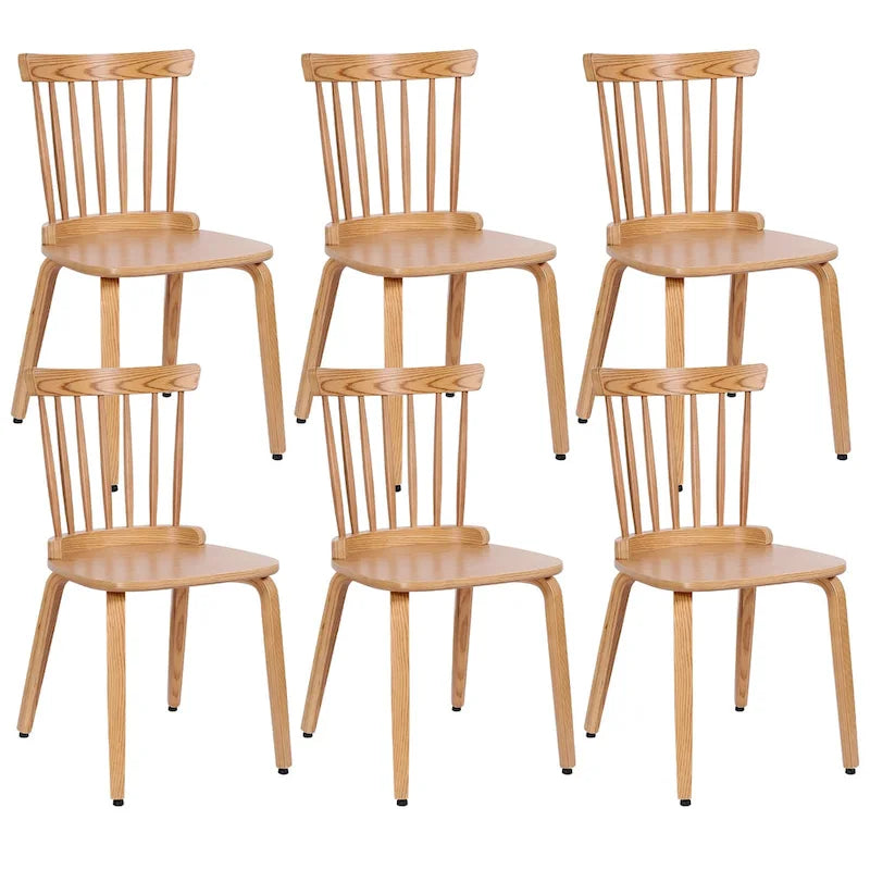 Chaises de salle à manger Windsor à dossier broché en bois massif, lot de 2 - 17,44 (l) x 19,7 (P) x 33,1 (H)