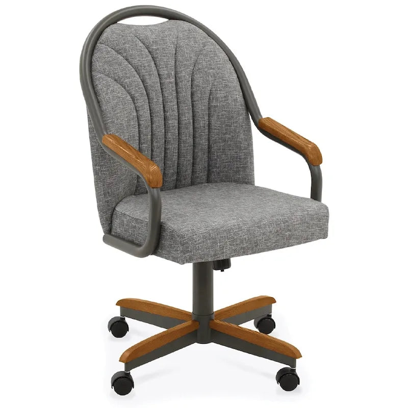 Chaises de salle à manger Caster en châtaignier, finition grise (lot de 2)