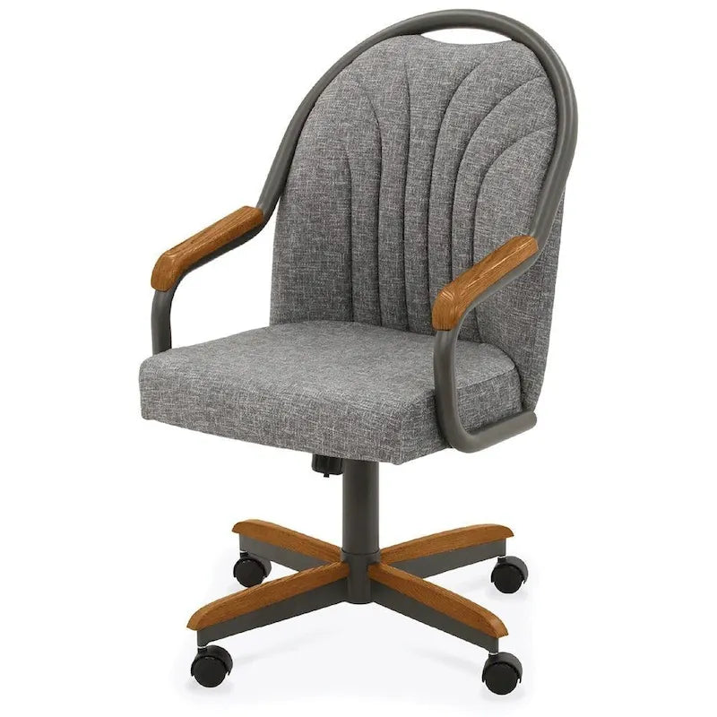 Chaises de salle à manger Caster en châtaignier, finition grise (lot de 2)