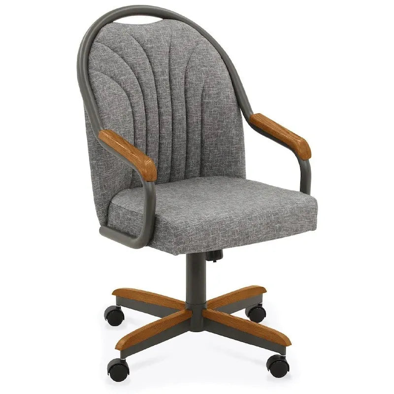 Chaises de salle à manger Caster en châtaignier, finition grise (lot de 2)