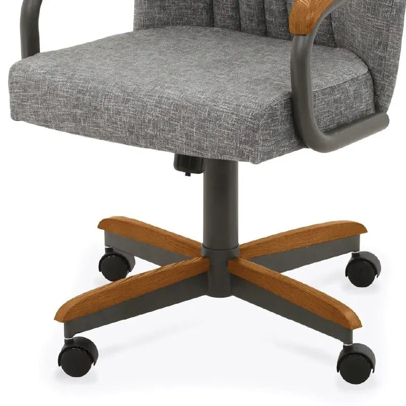 Chaises de salle à manger Caster en châtaignier, finition grise (lot de 2)