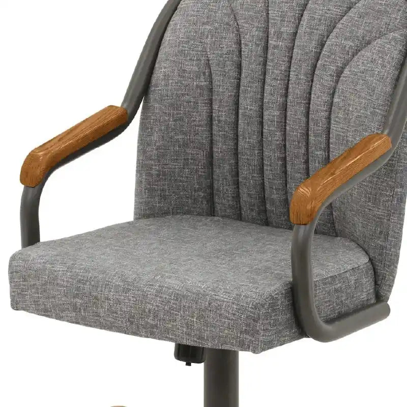 Chaises de salle à manger Caster en châtaignier, finition grise (lot de 2)