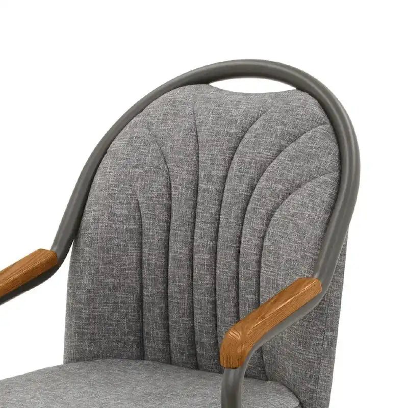 Chaises de salle à manger Caster en châtaignier, finition grise (lot de 2)