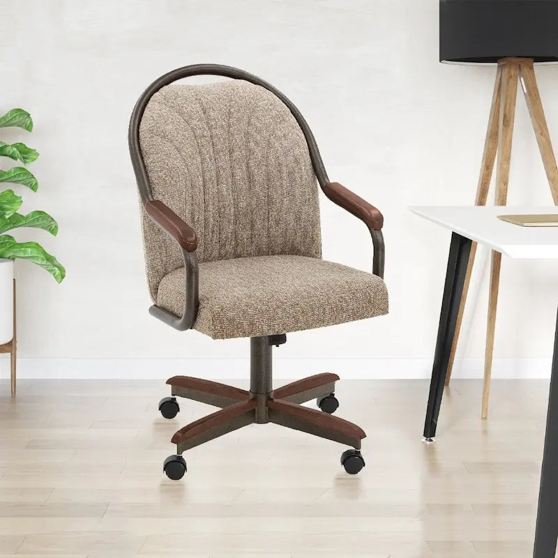 Chaises de salle à manger Caster en châtaignier, finition grise (lot de 2)