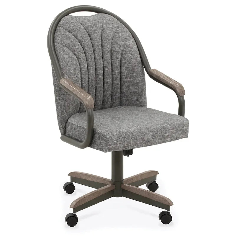 Chaises de salle à manger Caster en châtaignier, finition grise (lot de 2)