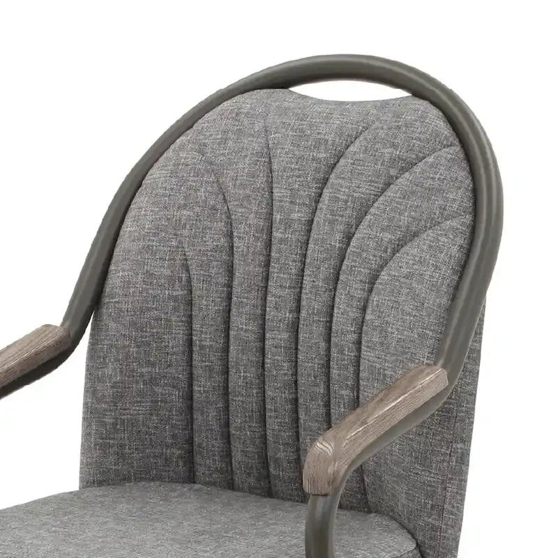 Chaises de salle à manger Caster en châtaignier, finition grise (lot de 2)